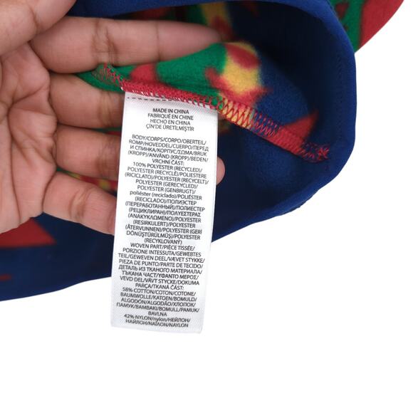 Polo Ralph Lauren Men M Fair Isle Brushed Fleece Sweatshirt Red Blue Oversized - Picture 4 of 7